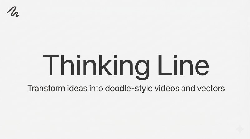 8. Thinking Line标语：由人工智能驱动的涂鸦视频和矢量图形生成器介绍：由人工智能驱动的图像矢量化和涂鸦创作