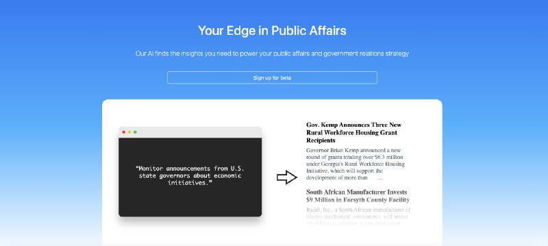 5. Parsagon标语：利用人工智能跟踪和分析公共政策介绍：发掘独特见解，针对任何司法管辖区的公共政策生成定制报告