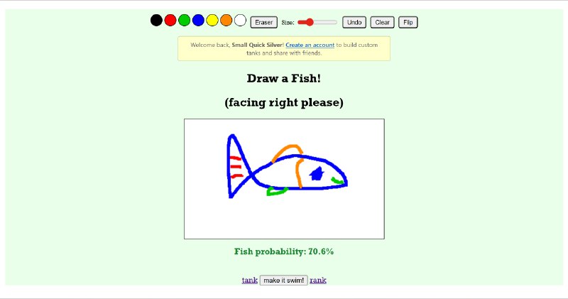 2. Draw A Fish标语：画一条鱼，然后看着它在这世界中畅游