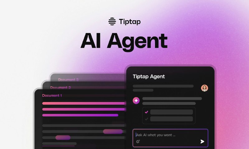 8. Tiptap AI Agent标语：只需几分钟，就能为你的富文本编辑器添加类似光标操作的人工智能代理