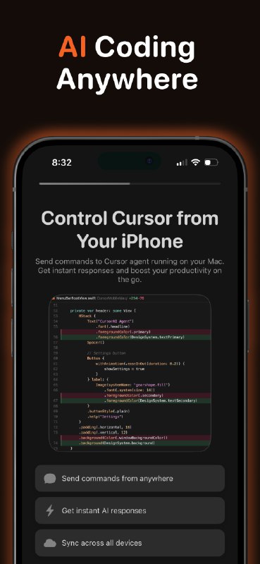 10. Cursor AI Mobile标语：直接从你的 iPhone 控制光标人工智能