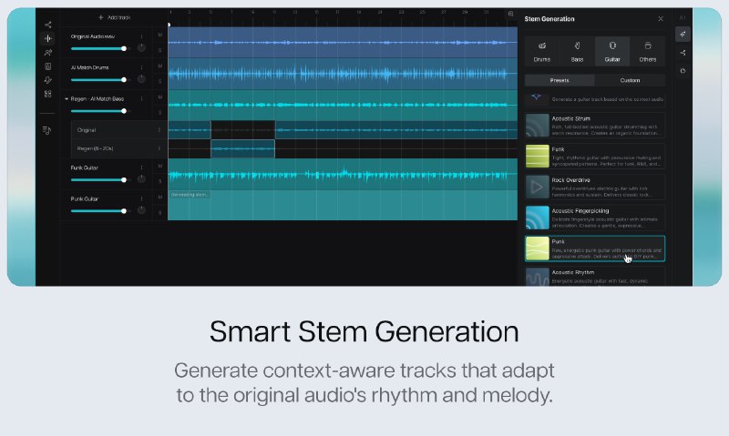 7. Moises AI Studio标语：为你介绍首款基于乐器的人工智能音乐模型
