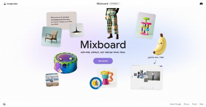 7. Mixboard标语：一种将你的想法可视化的新方法介绍：Mixboard是谷歌实验室推出的一款全新的、基于人工智能技术的实验性创意画板