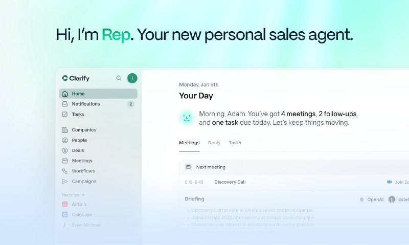 8. Rep by Clarify标语：一位能帮你促成更多交易的个人销售代理