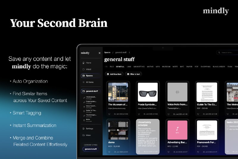 10. Mindly 标语：只需几秒就能捕捉一切内容，还能自动整理归类