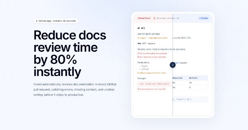 8. Fowel by Hackmamba标语：立即将文档审核时间缩短 80%
