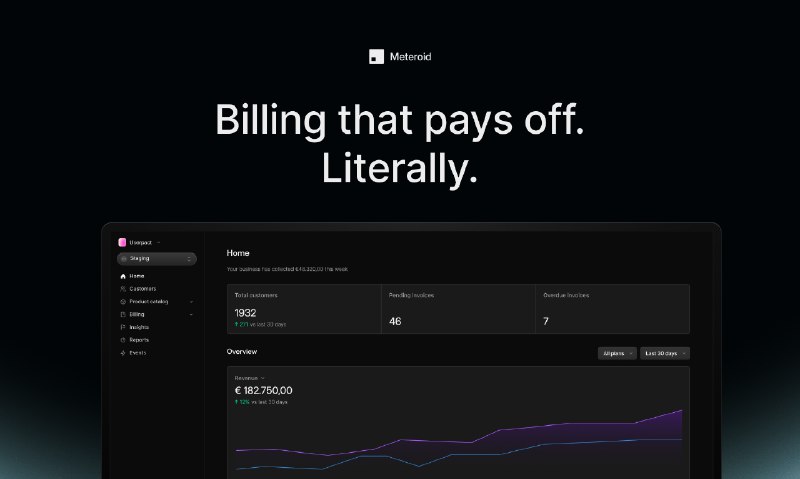 4. Meteroid标语：计费平台助力商业模式的推出、测试与拓展