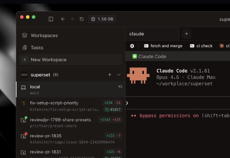 PH今日热榜 | 2026-02-281. Superset标语：在你的设备上运行大量Claude Code、Codex等工具