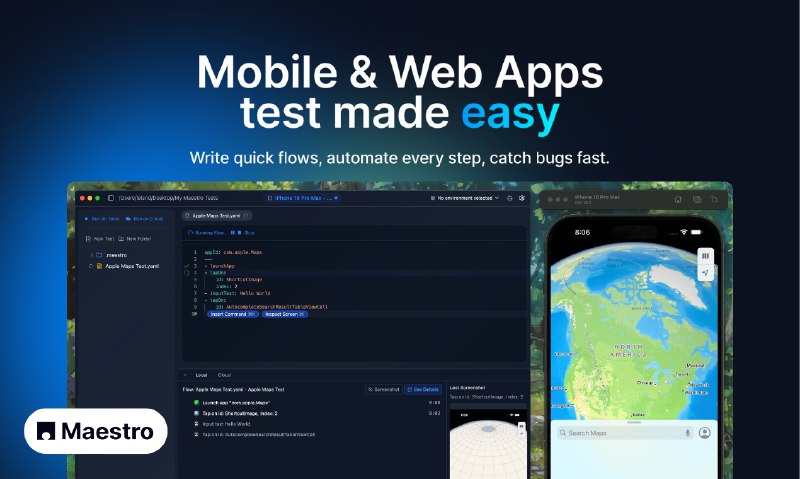 3. Maestro Studio Desktop Beta标语：用桌面应用程序在几分钟内完成移动设备和网页测试