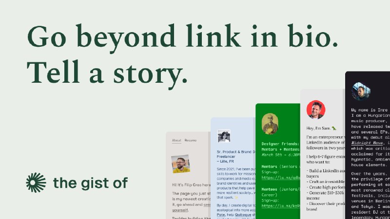 4. the gist of标语：别只局限于资料简介里的链接，来讲个故事吧