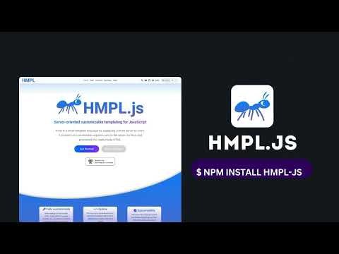 10. HMPL.js标语：用于将用户界面从服务器展示到客户端的模板语言介绍：面向服务器的 JavaScript 可定制模板工具