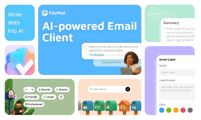 8. FiloMail for Android标语：一款能将邮件转化为清晰任务的人工智能 Gmail 客户端介绍：一种在安卓系统上更快处理 Gmail 邮件的方法