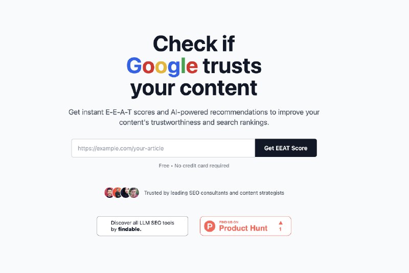 4. LLM SEO EEAT标语：免费进行符合谷歌E - E - A - T内容指南的SEO检查注：“SEO”即“Search Engine Optimization”，意为“搜索引擎优化”；“E - E - A - T”是谷歌提出的内容质量评估标准，分别代表专业度（Expertise）、权威性（Authoritativeness）、可信度（Trustworthiness）和经验（Experience） 