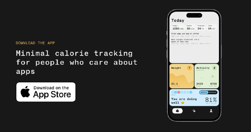 5. 0xCal标语：输入并记录你的餐食，通过与苹果健康应用同步来记录卡路里摄入