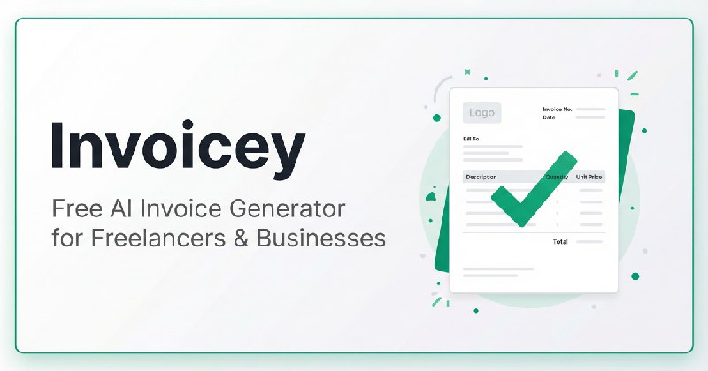 10. Invoicey.io标语：免费的人工智能发票与报价生成器，一键即可完成转换