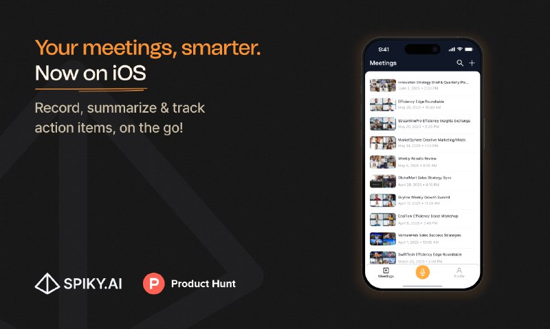 6. Spiky Mobile App标语：你的会议助手，如今装进口袋就能带