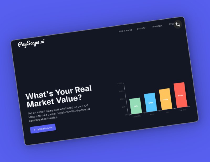 8. PayScope标语：基于实时市场数据，根据简历情况估算薪资