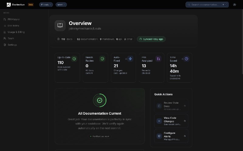 9. Doctective标语：别再自己更新文档啦，我们会为你精准搞定