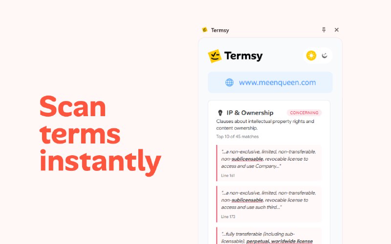 5. Termsy标语：为你扫描条款和细则