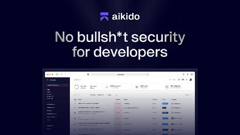 PH今日热榜 | 2025-09-121. Aikido Security标语：为你所开发、托管和运行的一切提供安全保障