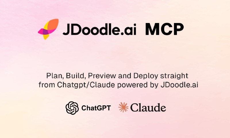 4. JDoodle.ai MCP标语：直接从ChatGPT或Claude构建并部署网页应用程序