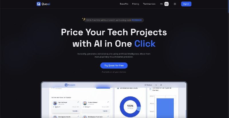 8. Quoai标语：一款用于技术范围界定和预算规划的人工智能辅助工具