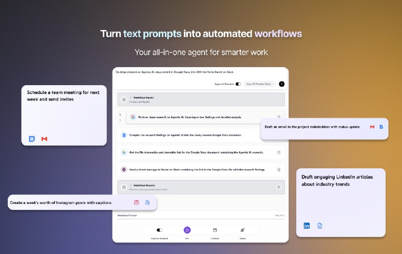 3. Pokee AI标语：让你的自主工作流程充满活力解析：“vibe”常见意思有“使有氛围、使有活力”等，这里结合语境可理解为让工作流程更有活力、更带感；“agentic”表示“自主的、有能动性的” ，“workflows”即“工作流程” ，整体意思就是让自主的工作流程更有活力