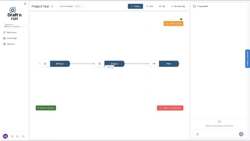 7. Draft'n Run标语：无需代码的工作室，用于定制和运行人工智能解释：“No - code”直译为“无代码”，在日常语境中，“无需代码”更符合表达习惯；“custom AI building”就是“定制人工智能”；“running”这里结合语境理解为“运行”，整体这样翻译简洁明了，符合科普杂志或日常对话的风格