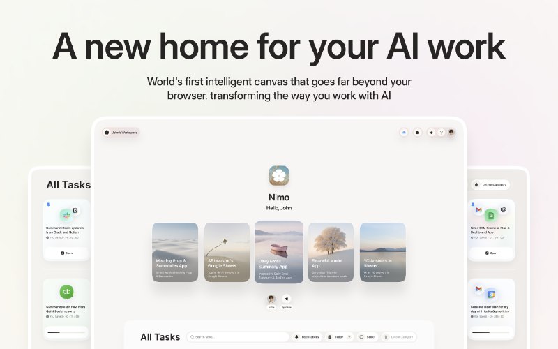 PH今日热榜 | 2025-10-241. Nimo标语：一款智能画布，功能远超浏览器！介绍：用一个能连接你日常应用和工具的平台，终结你在人工智能应用使用上的混乱局面