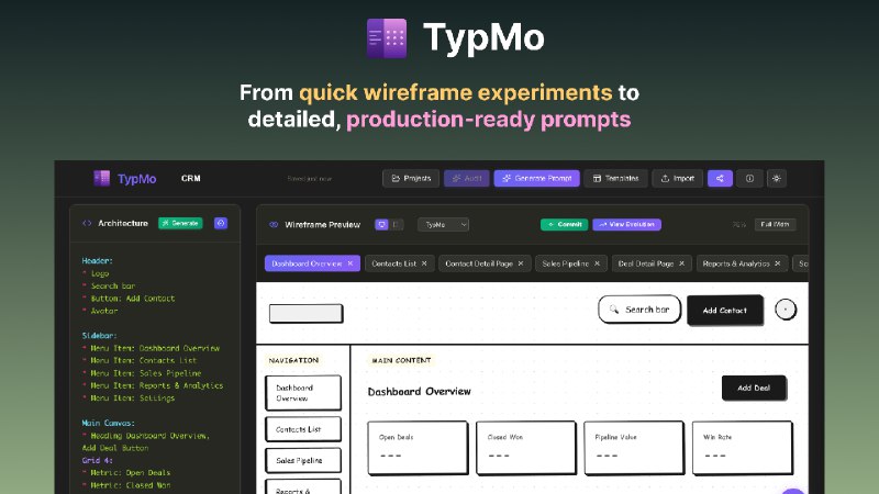 7. TypMo标语：绘制线框图，编写提示词，推出产品