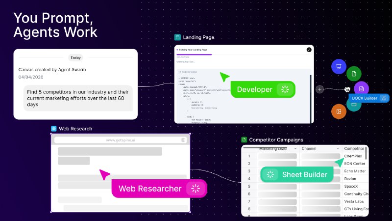 9. Spine Swarm标语：管理一支能开展实际工作的人工智能代理团队