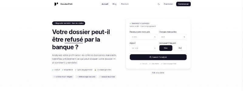 9. DossierPrêt标语：在银行审查你的房贷申请材料之前，先自行分析一遍