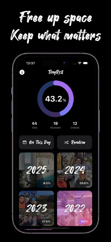 8. TinyRoll标语：你的相册杂乱无章，但TinyRoll能帮你整理得井井有条