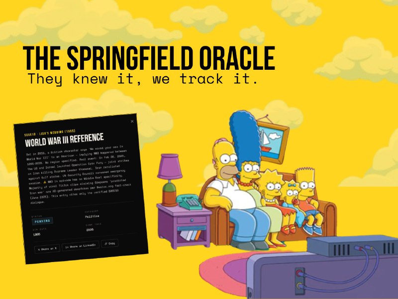 6. Springfield Oracle标语：每一个《辛普森一家》的预言都有出处、经过评分和事实核查