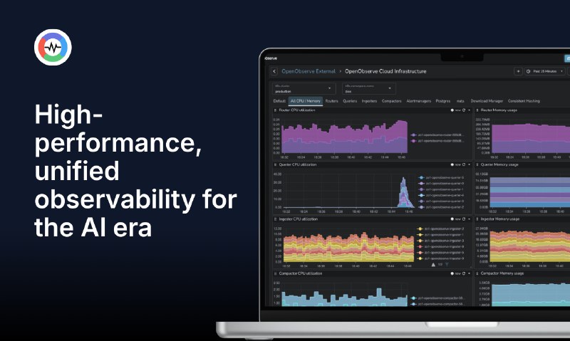 4. OpenObserve标语：原生支持人工智能的、开源的Datadog替代方案注：Datadog是一家提供监控和分析服务的公司，这里保留英文名称，因为它在行业内比较知名