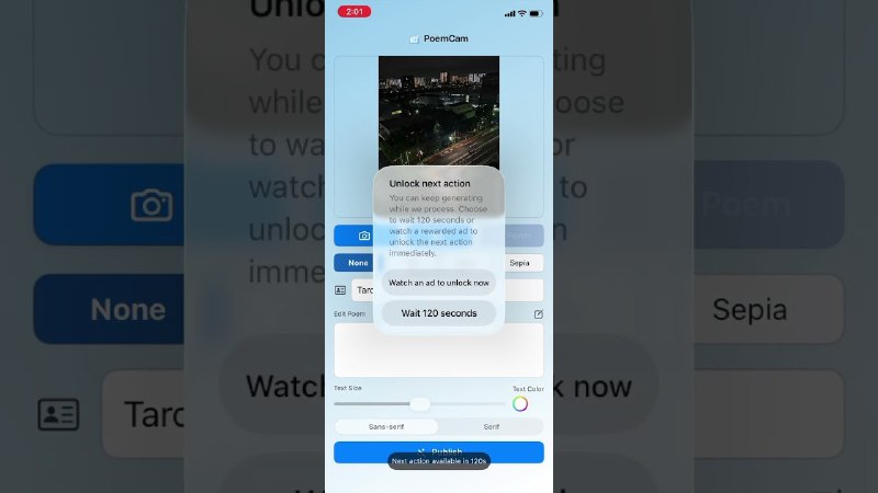 5. PoemCam标语：免费自动为你的照片配上短诗