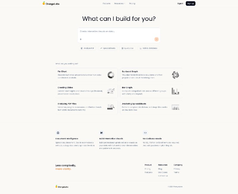 10. OrangeLabs标语：对数据进行分析和解读，并制作交互式可视化图表