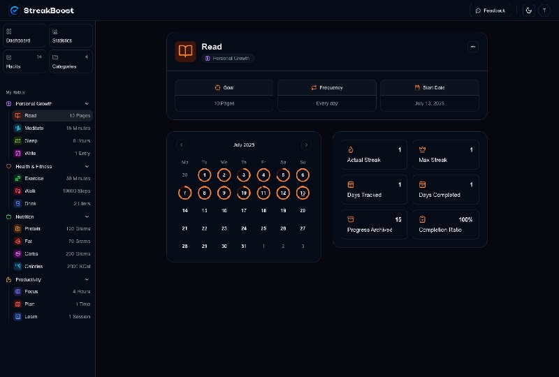 7. StreakBoost标语：免费培养更好的习惯，改变你的生活