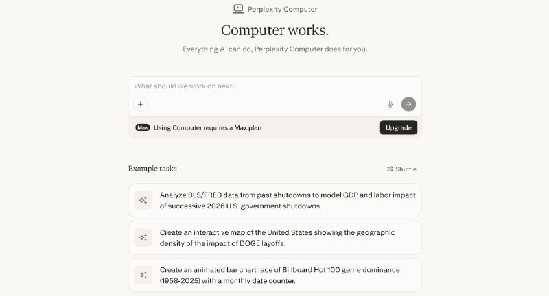4. Perplexity Computer标语：人工智能能做的一切，Perplexity电脑都能帮你搞定
