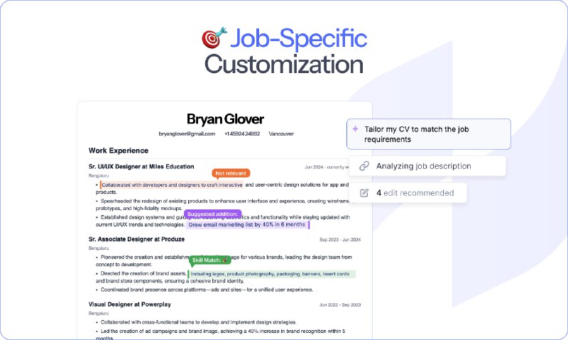 7. Nanonets Resume Builder标语：用人工智能免费快速打造能助你成功入职的简历