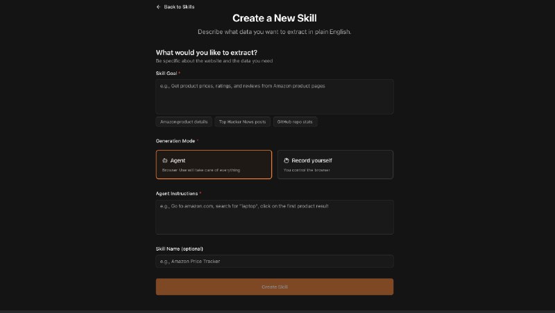 5. Browser Use Skills标语：只需一个指令，就能把任何网站变成可靠的应用程序编程接口（API）