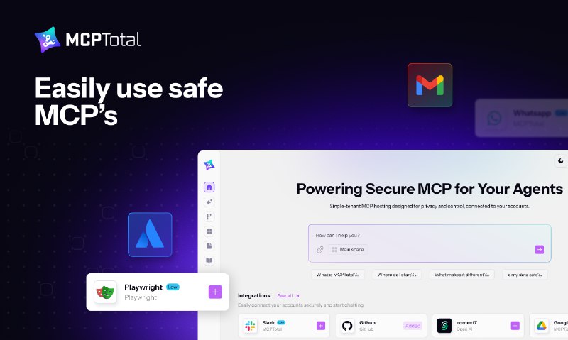 5. MCPTotal标语：稳定可靠、即开即用的安全多机控制协议（MCP）服务器介绍：借助零配置功能，即刻部署并管理安全的多云端平台（MCP）服务器