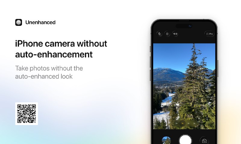10. Unenhanced标语：在不使用iPhone自动增强功能的情况下拍照介绍：“Unenhanced”是一款简单的相机应用程序，适合那些喜欢无后期处理效果照片的人