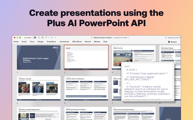 PH今日热榜 | 2025-10-061. Plus AI Presentations API标语：使用Plus人工智能应用程序编程接口创建专业的演示文稿