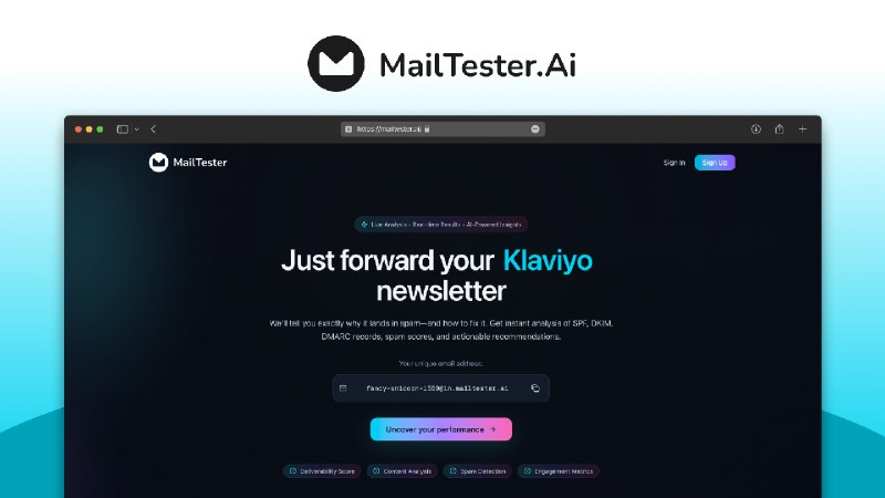 PH今日热榜 | 2025-10-051. MailTester.AI标语：转发一封邮件，30 秒内即可获得人工智能可送达性报告