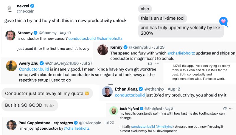 7. Conductor标语：并行运行一堆克劳德代码