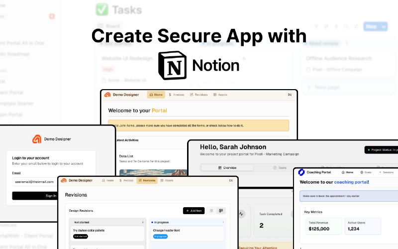 10. Portalwith标语：用Notion数据库创建一个安全的网站客户门户