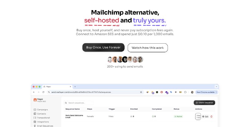PH今日热榜 | 2025-11-031. Maillayer标语：无订阅式电子邮件营销介绍：可自行搭建的电子邮件营销平台