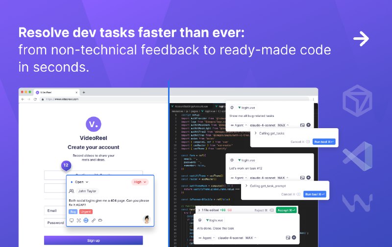 PH今日热榜 | 2025-08-281. Webvizio for AI Coding Agents标语：使用 Webvizio MCP 更快地解决开发任务和修复漏洞
