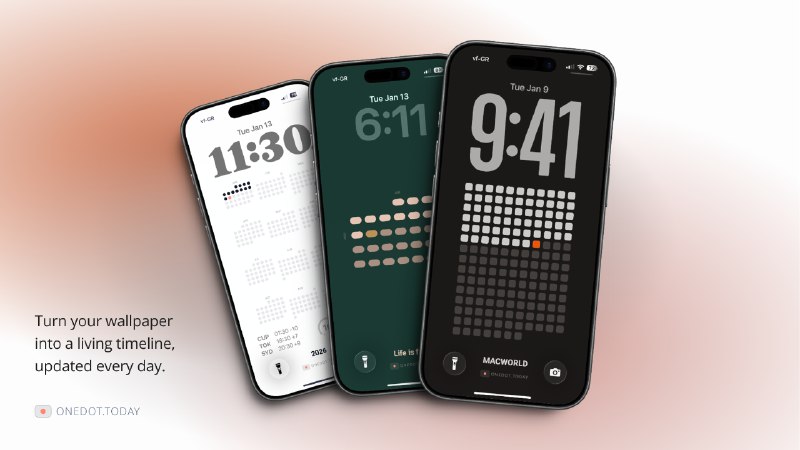 9. One Dot标语：用每日更新的壁纸，以点状图案呈现你的生活